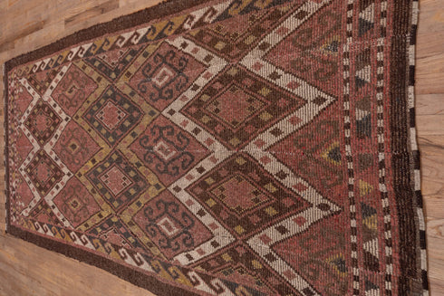 Antique Ouzbek Runner Rug (4' x 12')